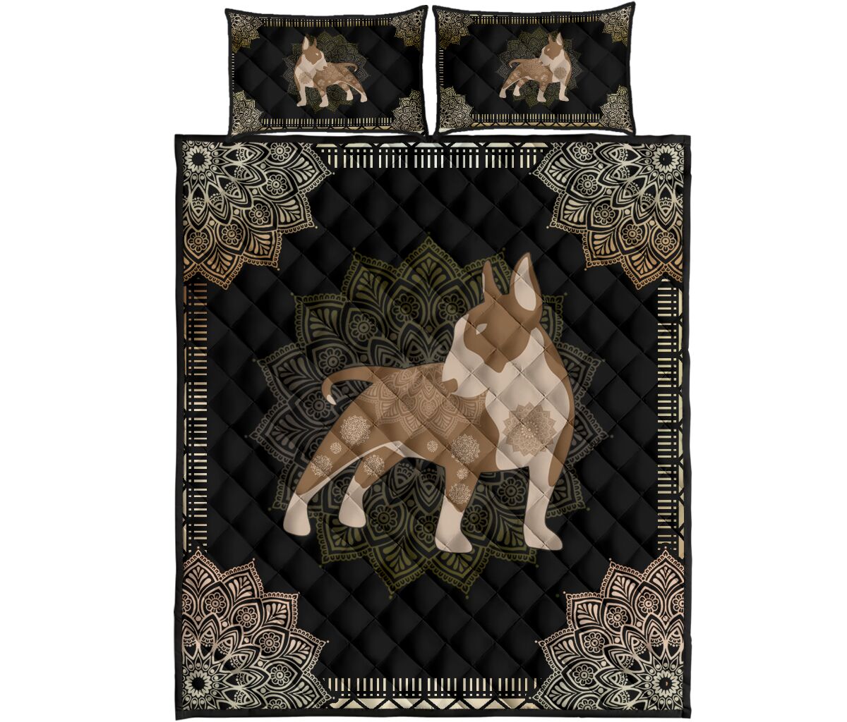 Bull Terrier Quilt Bed Set 29 - Love Quilt Bedding Set