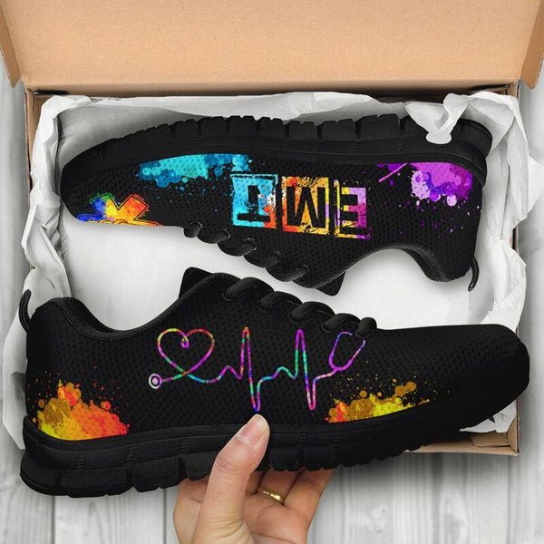 Emt- Heartbeat Art Sneakers, Running Shoes- Love Sneakers
