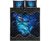 Shark Galaxy Style Quilt Bed Set - Love Quilt Bedding Set
