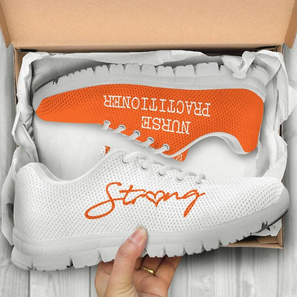 Nurse-strong Practitioner Orange White Sneakers, Running Shoes, Shoes For Women, Shoes For - Love Sneakers