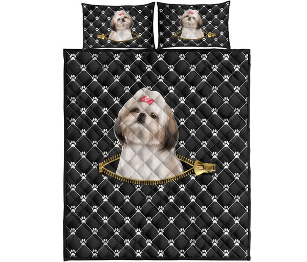 Shih Tzu Zipper - Bed Set - Love Quilt Bedding Set