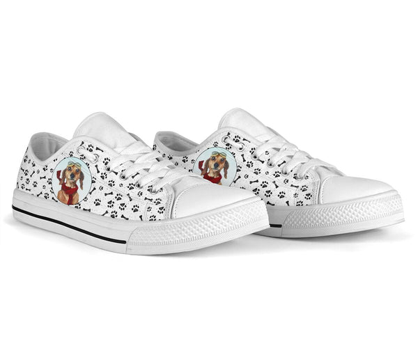 Dachshund Paw And Bone Pattern - Low Top Shoe - Love Love Top Shoes