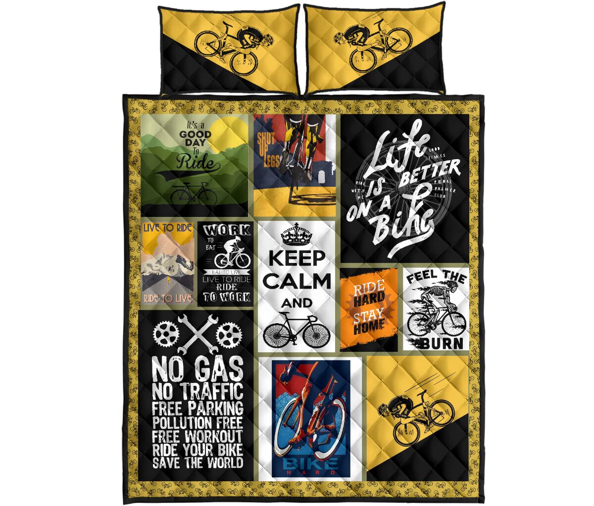 Cycling Keep Calm - Bed Set - Love Quilt Bedding Set