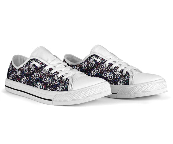 Cycling Pattern Black - Low Top Shoe - Love Low Top Shoes