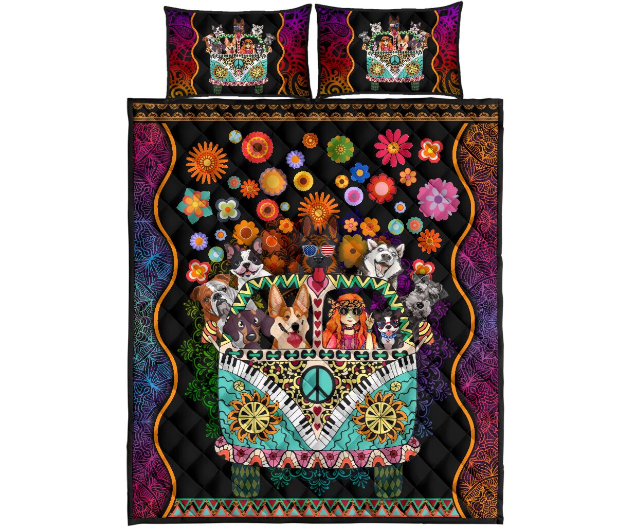 Quilt Bed Set - Dog Lady 28 - Love Quilt Bedding Set