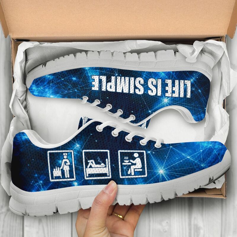 Nurse - Life Is Simple Sneakers, Running Shoes, Shoes For Women, Shoes For Men, Custom Shoes- Love Sneakers