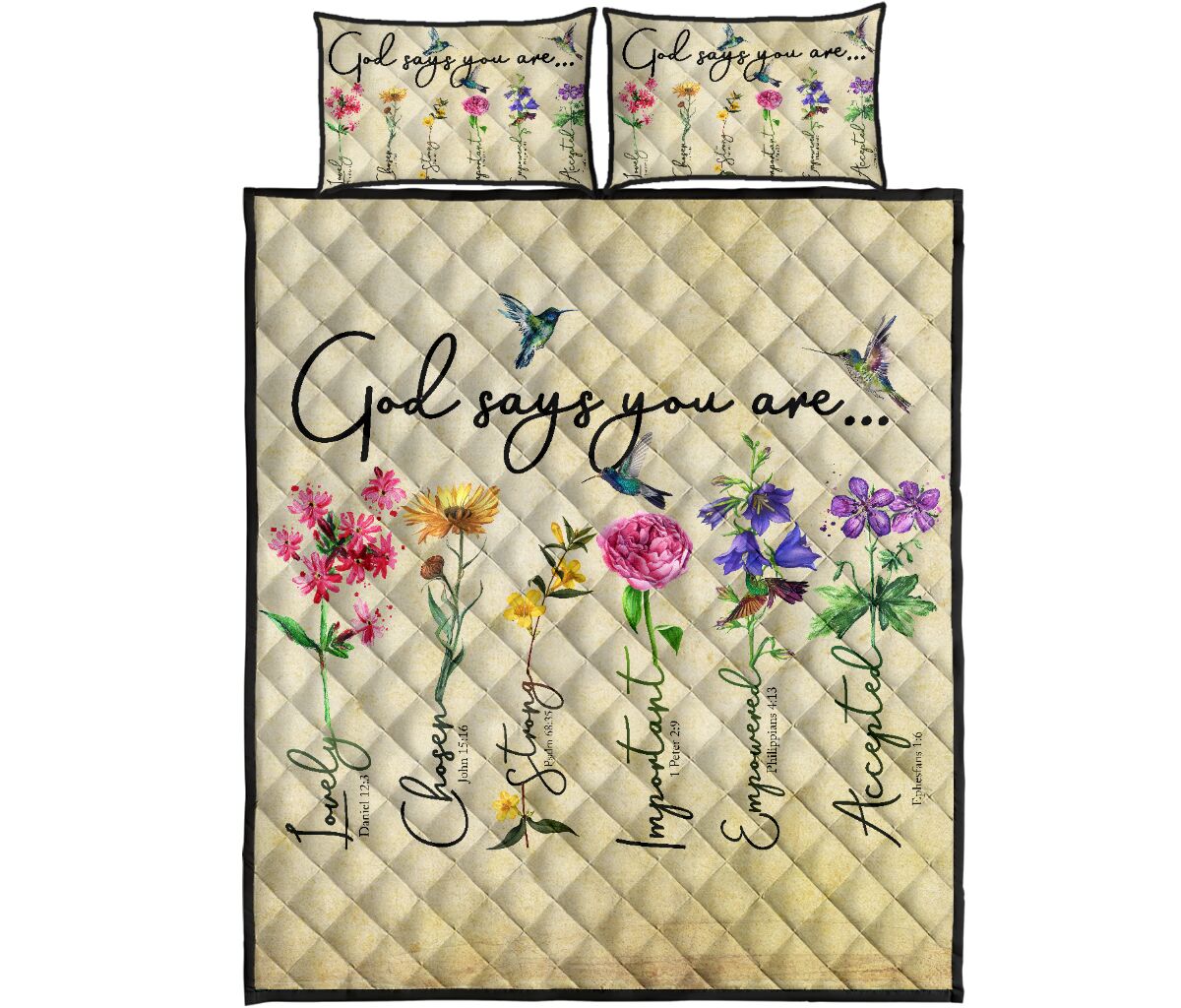 God Says You Are Quilt Bed Set - Love Quilt Bedding Set