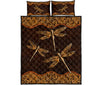 Dragonfly Wood Carving Quilt Bed Set - Love Quilt Bedding Set