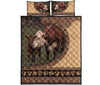 Cow Farm Leather Heart Style Quilt Bed Set - Love Quilt Bedding Set