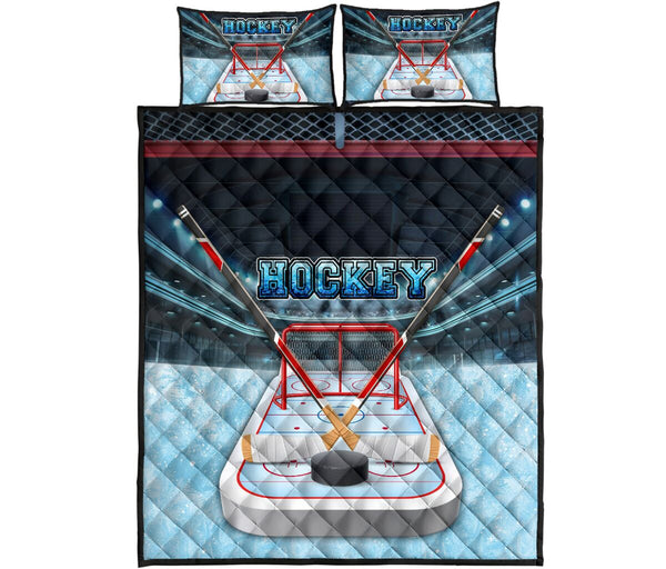 Hockey Goals - Quilt Bed Set - Love Quilt Bedding Set