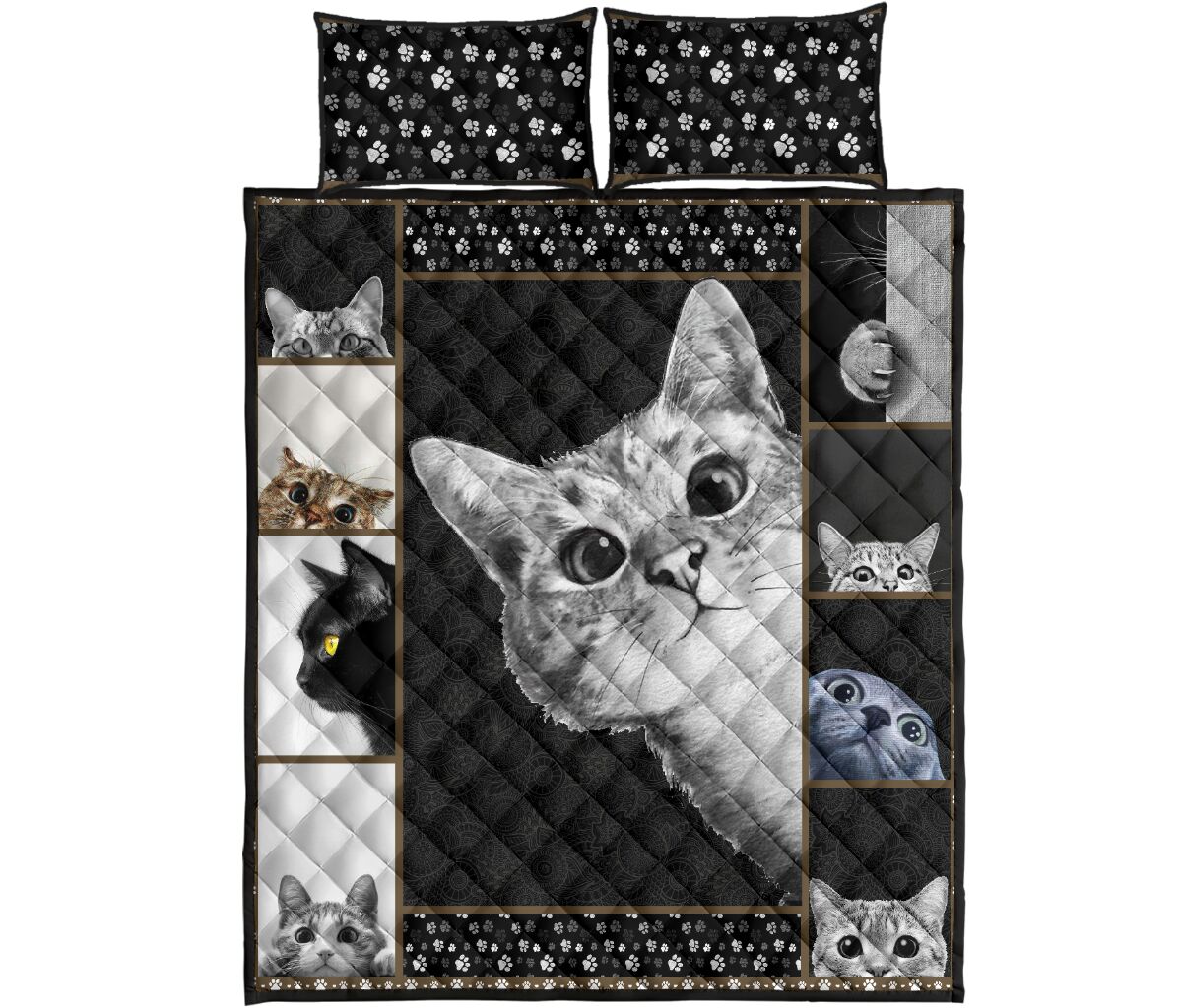 Cat Quilt Bed Set 1 - Love Quilt Bedding Set