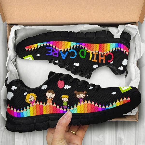 Childcare Abc Black Sole Black Sneakers, Runnin- Love Sneakers