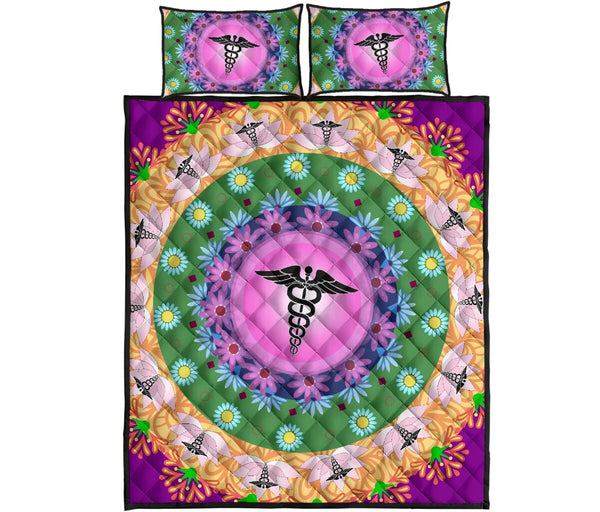 Nurse Flower Color - Bed Set - Love Quilt Bedding Set