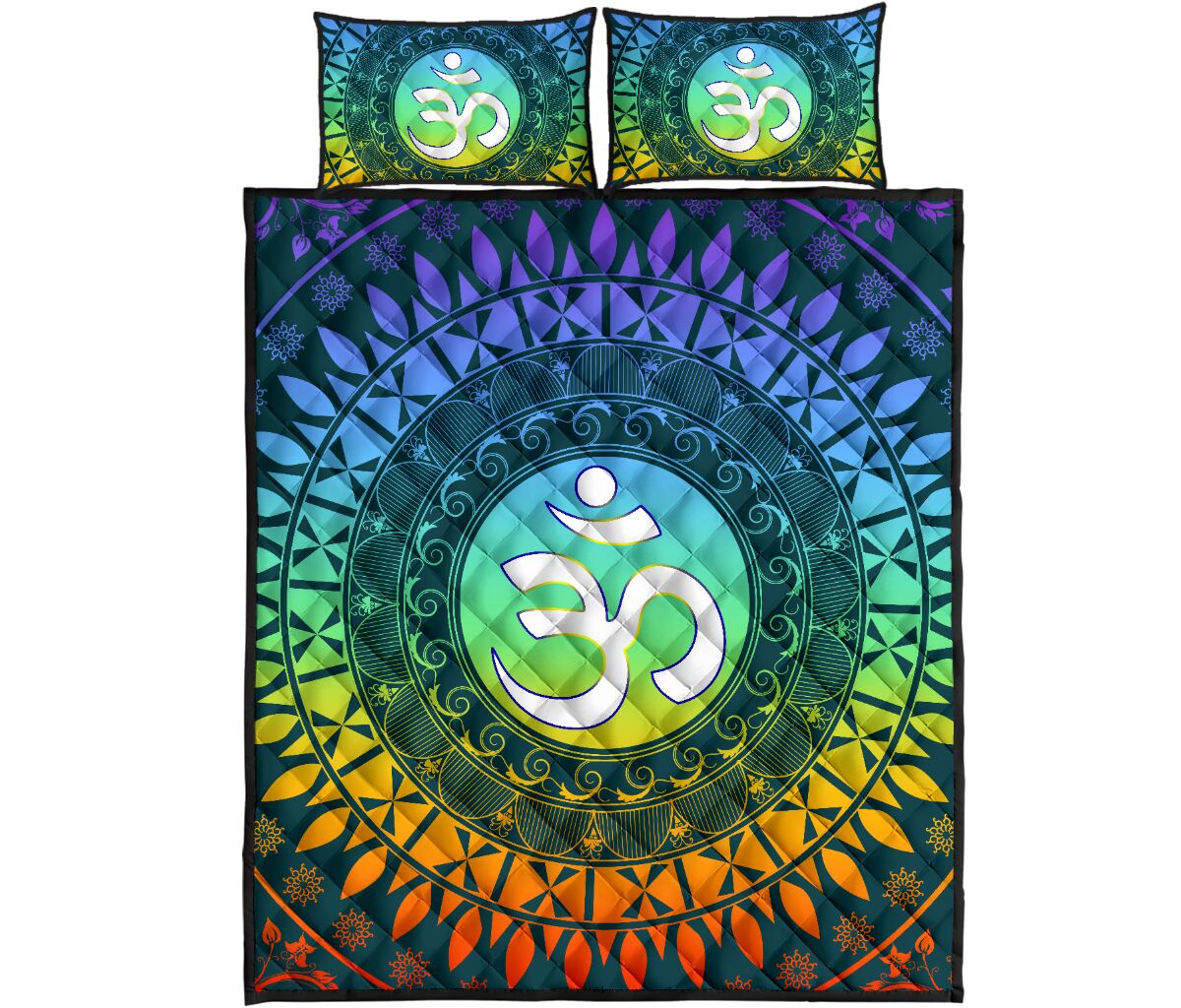 Yoga Symbol Flower Color - Bed Set - Love Quilt Bedding Set