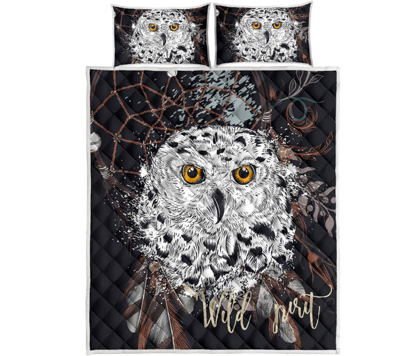 Owl Wild Spirit Quilt Bed Sets - Love Quilt Bedding Set