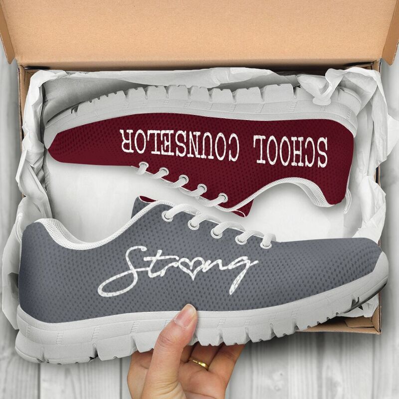 School Counselor Maroon Grey Kd Sneakers, Runni- Love Sneakers