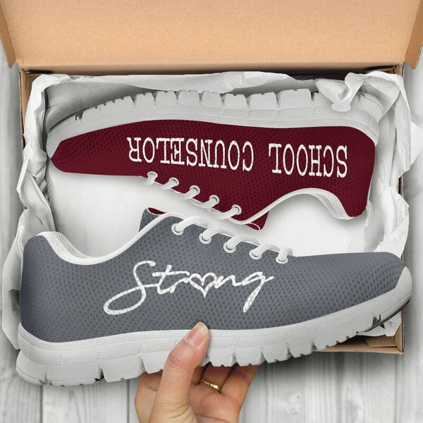 School Counselor Maroon Grey Kd Sneakers, Runni- Love Sneakers