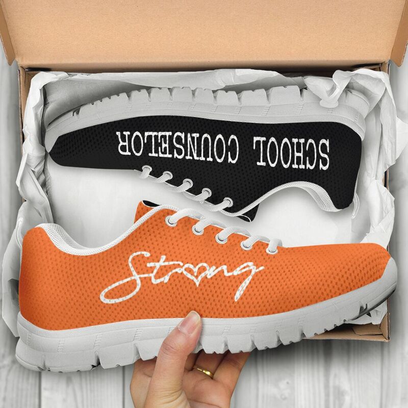School Counselor Strong Black Orange Kd Sneakers, Runni- Love Sneakers