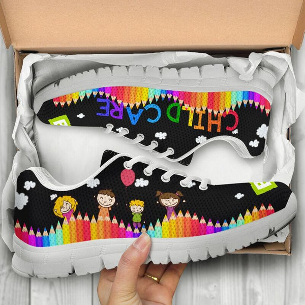 Child Care Abc Black Sole White Sneakers, Runni- Love Sneakers