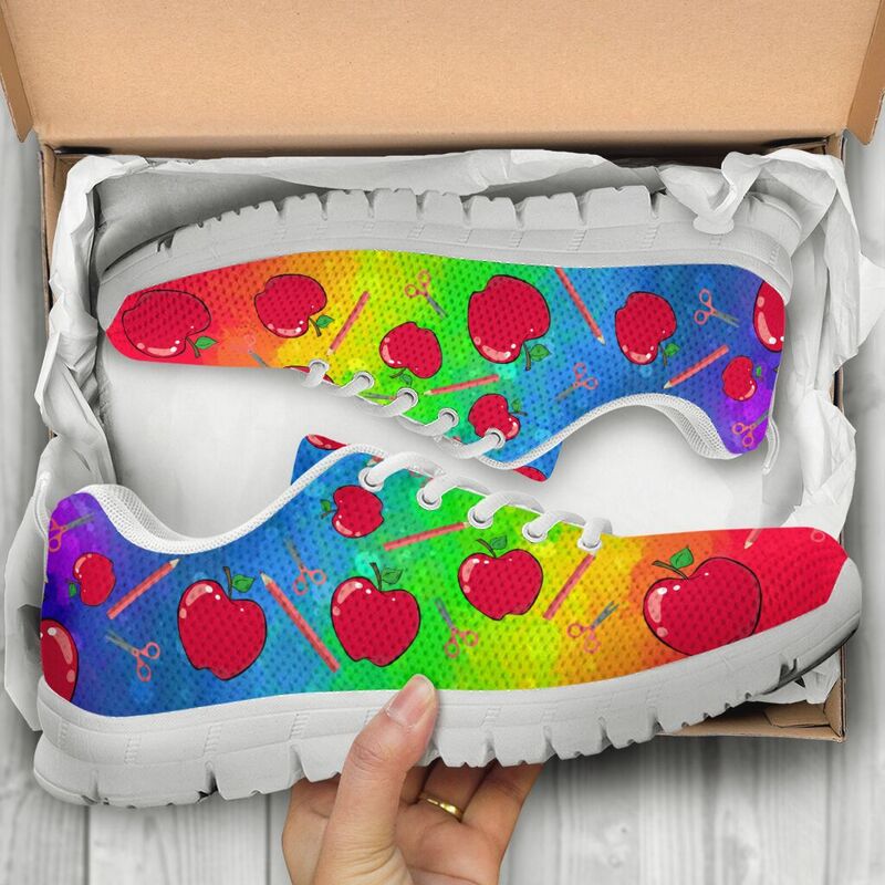 Teacher Icon- Rainbow Shoes Sneakers, Running Shoes, Shoes For Women, Shoes For Men, Custom - Love Sneakers