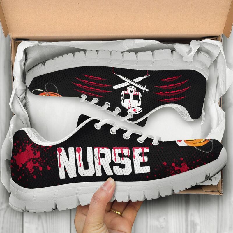 Nurse Halloween Blood Shoes Sneakers, Running Shoes, Shoes For Women, Shoes For Men, Custom - Love Sneakers