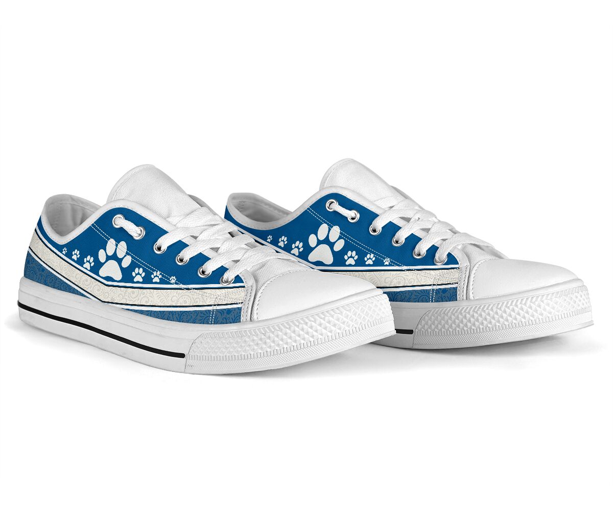 Dog Mom Line Blue - Low Top Shoe - Love Love Top Shoes
