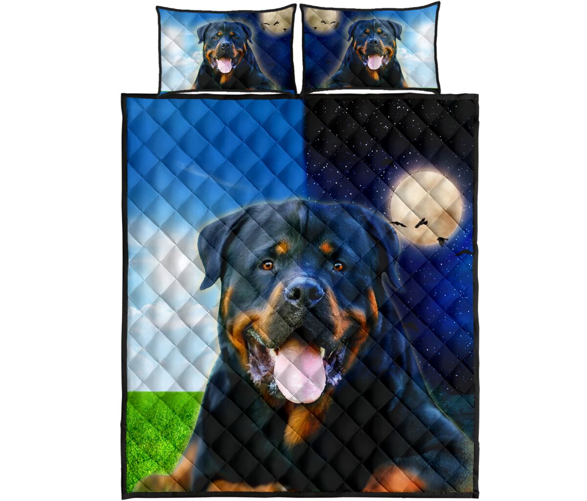 Rottweiler Day And Night - Bed Set - Love Quilt Bedding Set