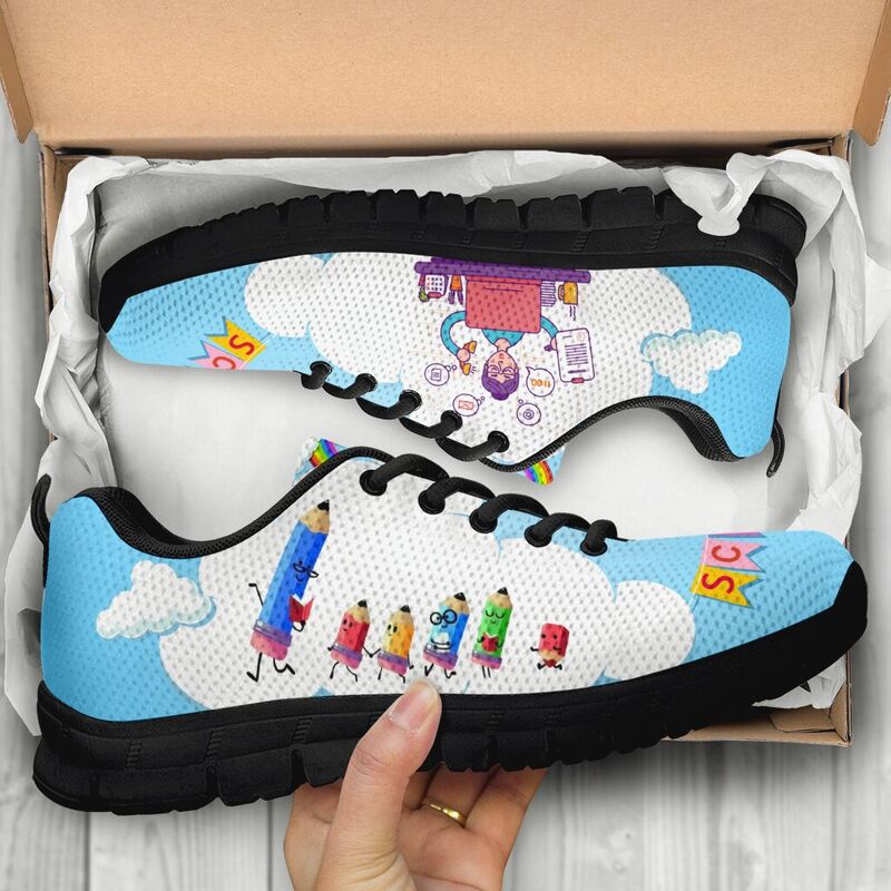 Secretary School Pencil Shoes Sneakers, Runni- Love Sneakers