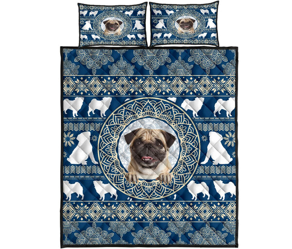 Pug Mandala Pattern - Bed Set - Love Quilt Bedding Set