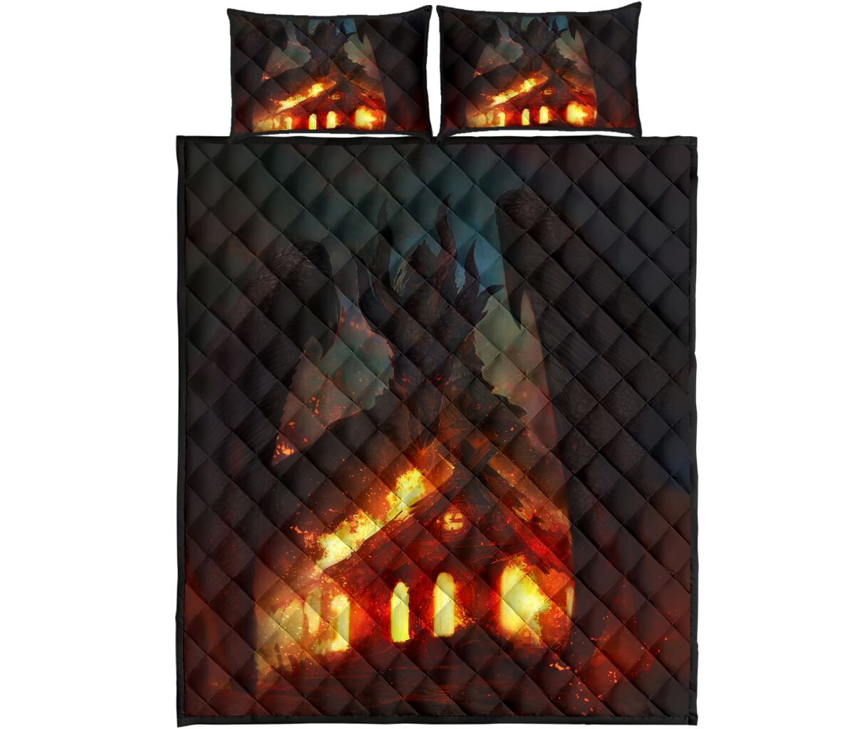 Dragon Legends Odahviing Art Style Quilt Bed Set - Love Quilt Bedding Set