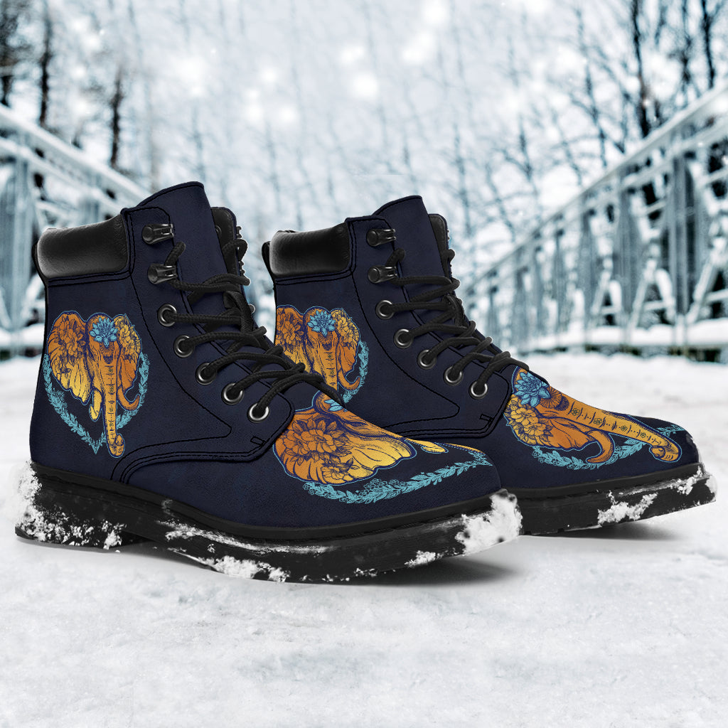 Elephant - Gold Elephant Lotus Heart Asboot - Tl - Love All Season Boots
