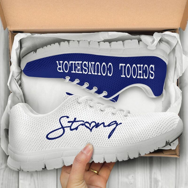 School Counselor Strong Royal Blue White Kd Sneakers, Runni- Love Sneakers