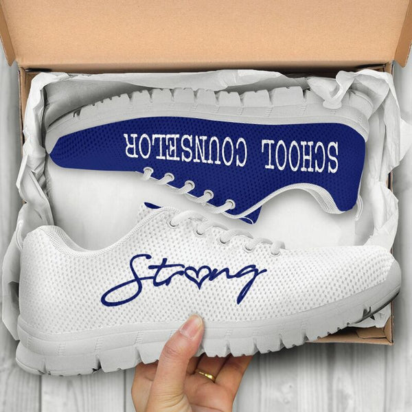 School Counselor Strong Royal Blue White Kd Sneakers, Runni- Love Sneakers