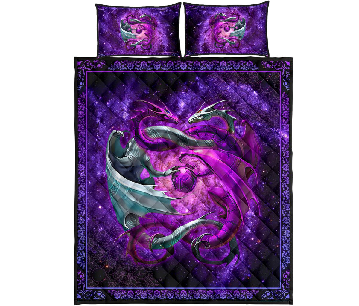 Dragon Galaxy Style Quilt Bed Set 378869