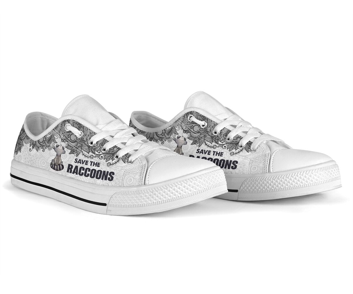 Save The Raccoons - Raccoons Low Top Shoe - Love Love Top Shoes