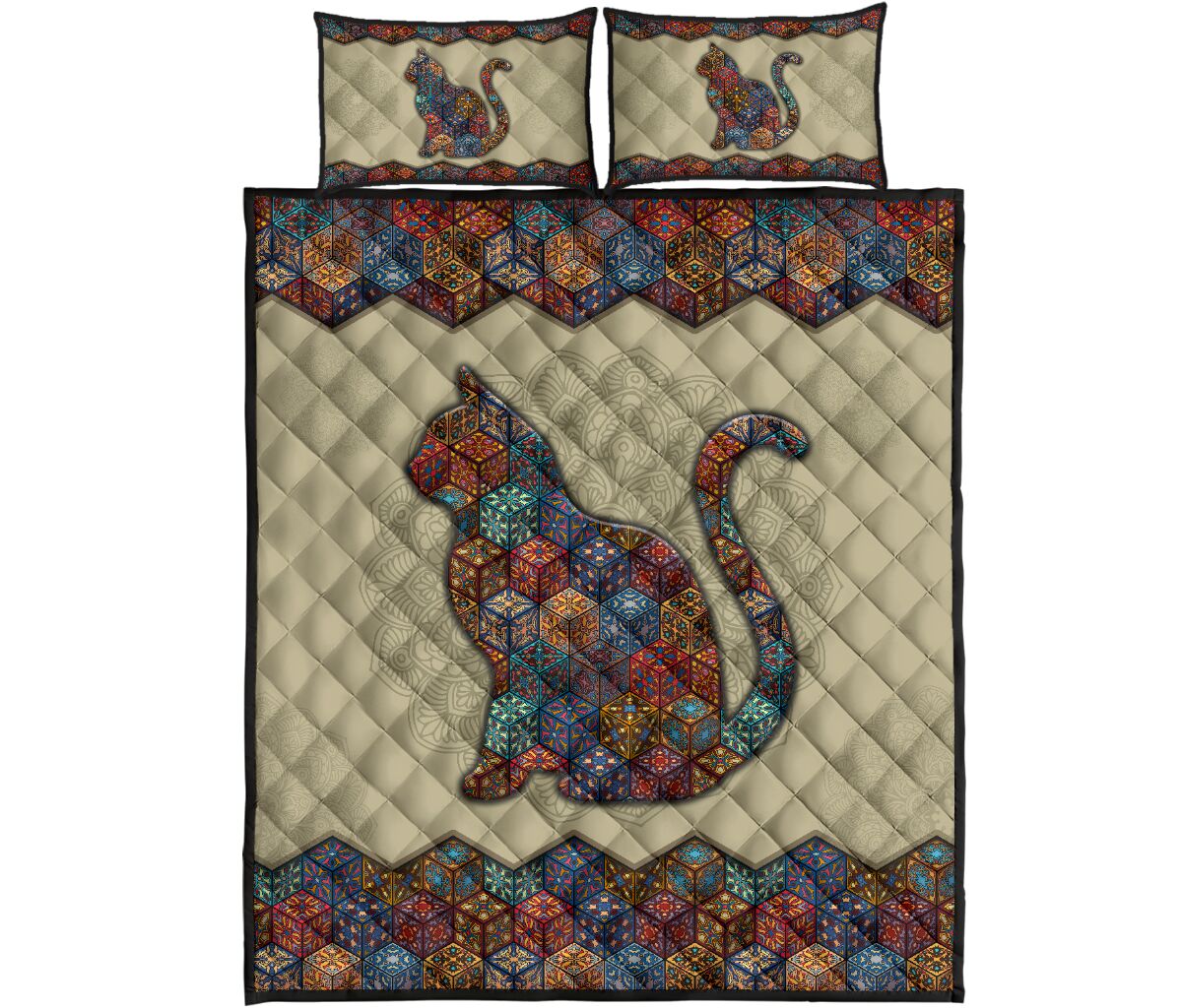 Quilt Bed Set - Mandala - Cat 1 - Love Quilt Bedding Set