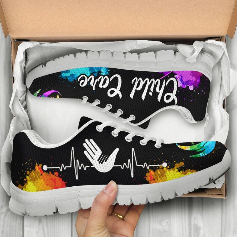 Child Care Art Color Sneakers, Running Sh- Love Sneakers