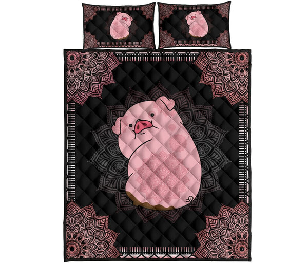 Pig Quilt Bed Set 19 - Love Quilt Bedding Set