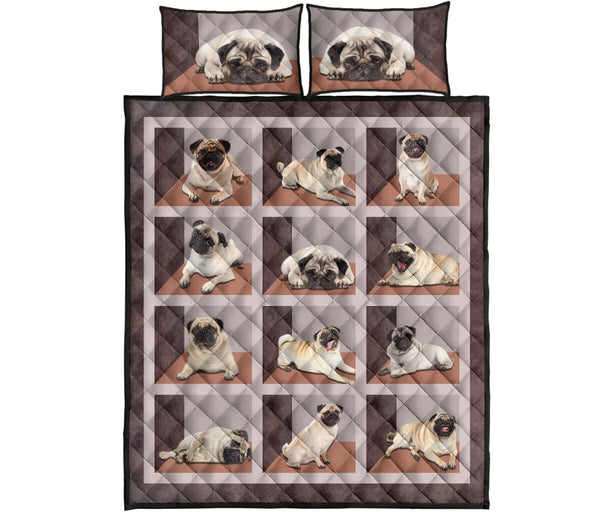 Pug Square Cute - Bed Set- Love Quilt Bedding Set