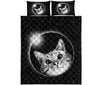 Cat Drawing Galaxy Quilt Bed Set- Love Quilt Bedding Set