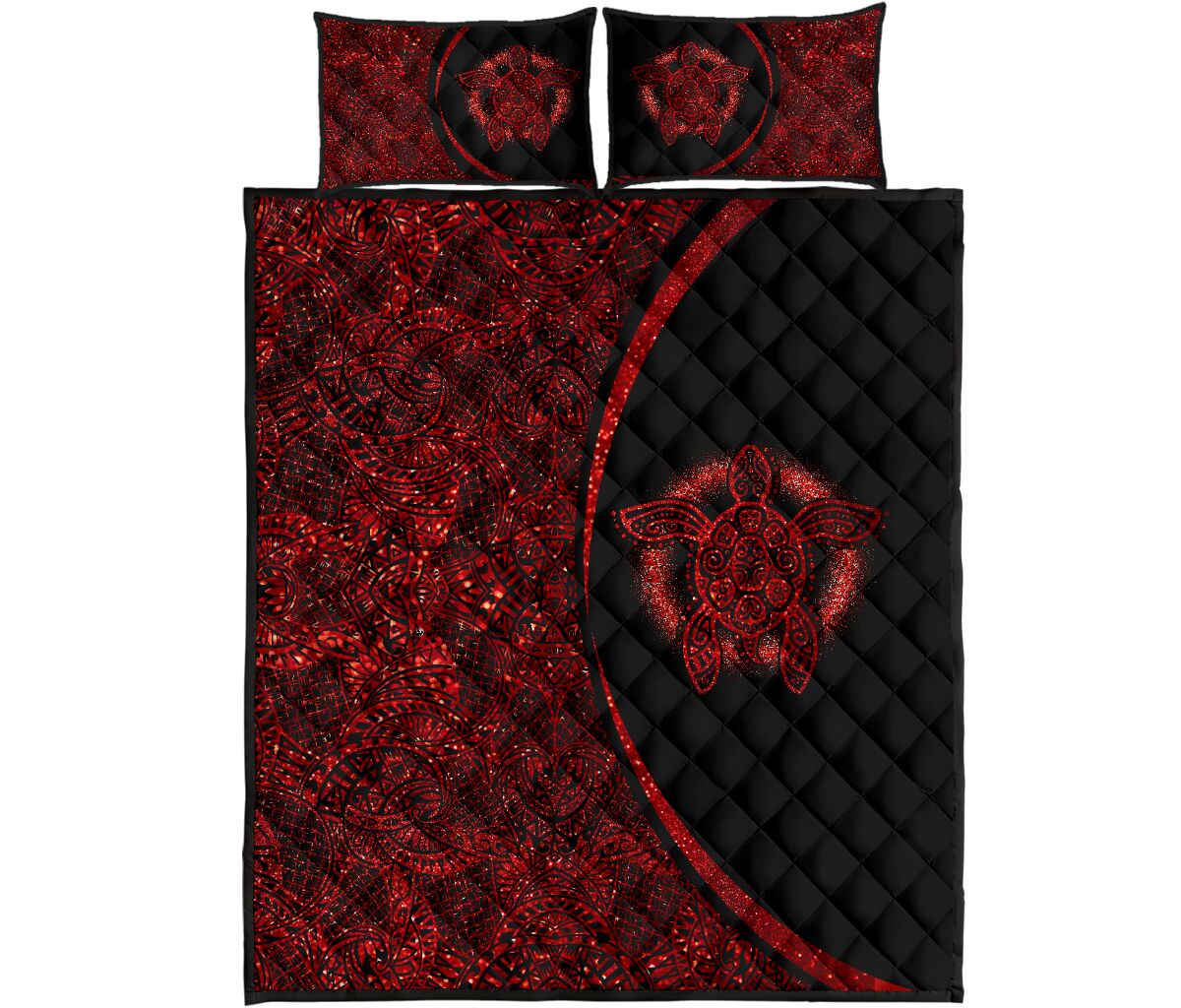 Turtle Gritter Mandala Style Quilt Bed Set - Love Quilt Bedding Set