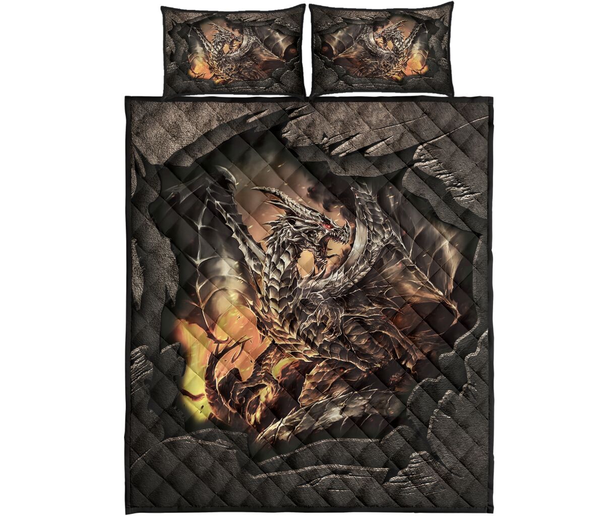 Dragon Art Quilt Bed Set 7- Love Quilt Bedding Set
