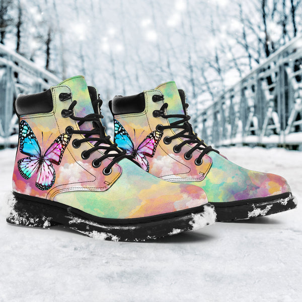 Butterfly Sky Watercolor Asboot - Love All Season Boots