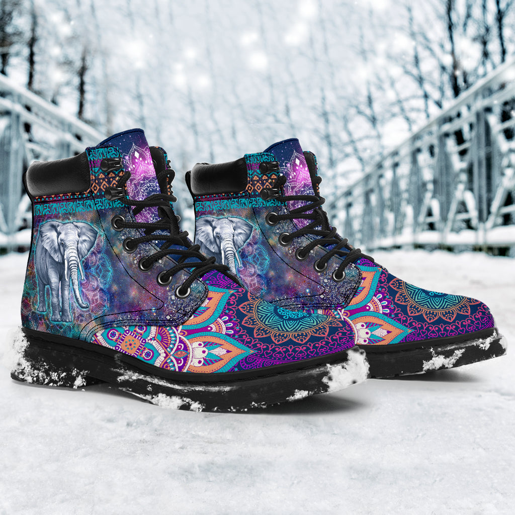 Elephant Galaxy Mandala Boot Sky - Love All Season Boots