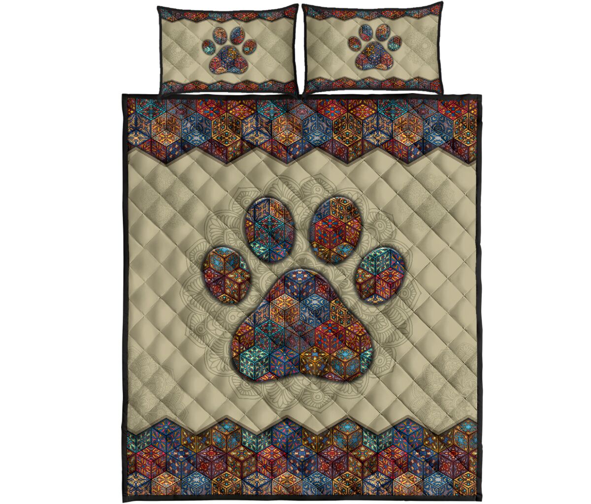 Quilt Bed Set - Mandala - Paw 53 - Love Quilt Bedding Set