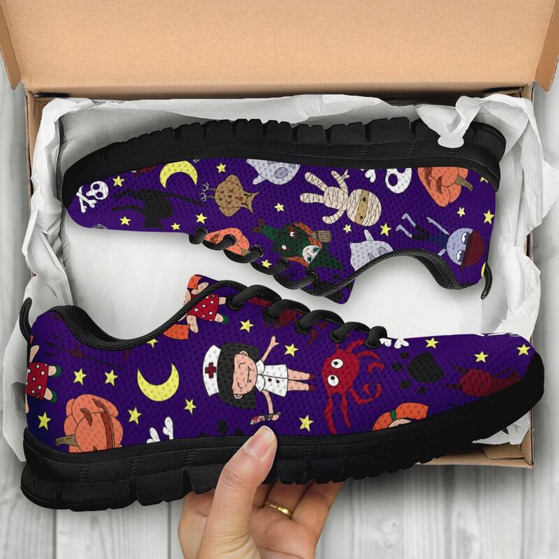 Nurse Halloween Pattern Sneaker Sneakers, Running Shoes, Shoes For Women, Shoes For Men, Cu- Love Sneakers