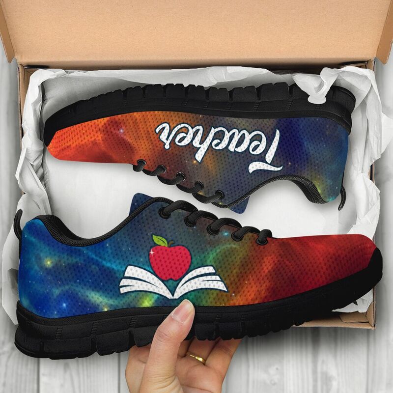 Teacher- Orange Blue Galaxy Kd Sneakers, Running Shoes, Shoes For Women, Shoes For Men, Cust- Love Sneakers