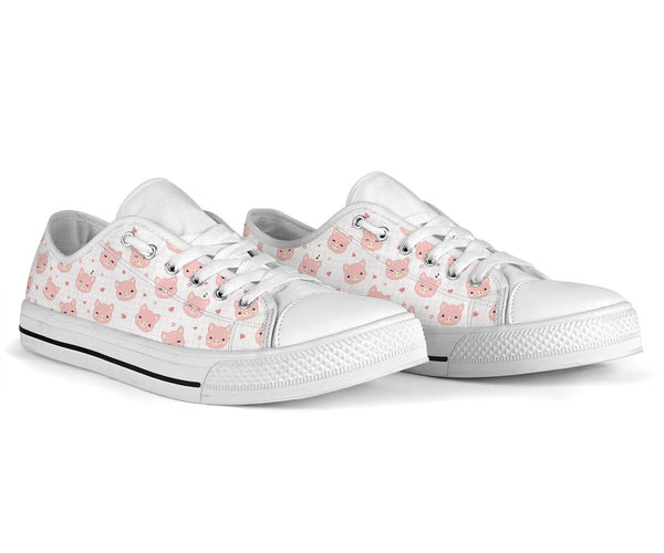 Pig Pink Lovely Heart Low Top Shoes