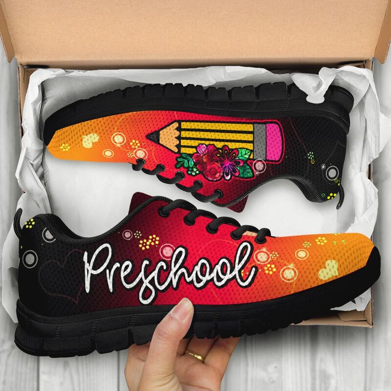 Preschool Pencil Flower Bro Sneakers, Running Shoes, Shoes For Women, Shoes For Men, Custom - Love Sneakers