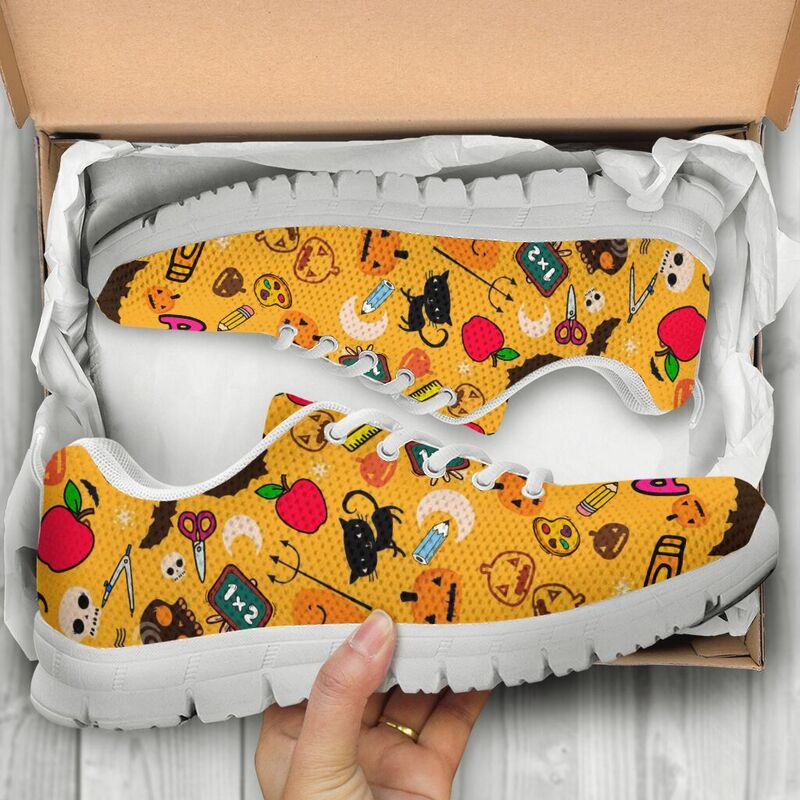 Teacher Hallowwen Pattern Sneaker Sneakers, Running Shoes, Shoes For Women, Shoes For Men, C- Love Sneakers